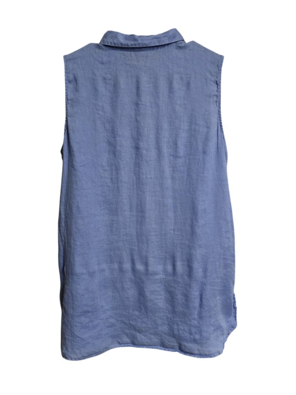 Jones New York Women’s Blue 100% Linen Sleeveless Button Tunic Top L - Picture 2 of 9